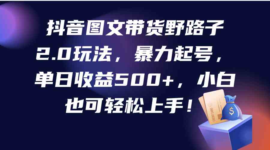 （9790期）抖音图文带货野路子2.0玩法，暴力起号，单日收益500+，小白也可轻松上手！-727网创