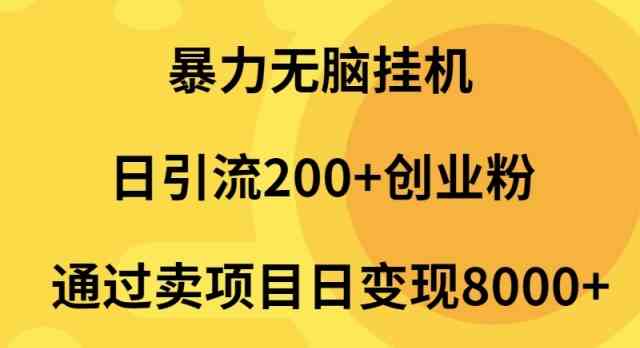 （9788期）暴力无脑挂机日引流200+创业粉通过卖项目日变现2000+-727网创