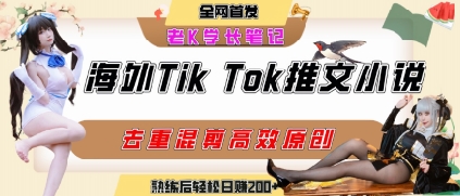 海外tiktok小说推文暴力项目，高停留率，高转化率，上手后一天搞顿饭钱不是问题-727网创