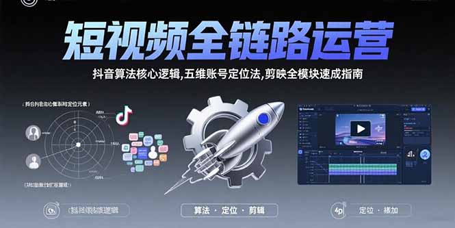 （15580期）短视频全链路运营：抖音算法核心逻辑,五维账号定位法,剪映全模块速成指南-727网创