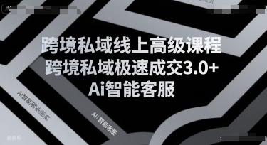 跨境私域线上高级课程，跨境私域极速成交3.0+Ai智能客服-727网创