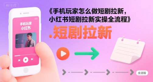 手机玩家怎么做短剧拉新，小红书短剧拉新实操全流程-727网创