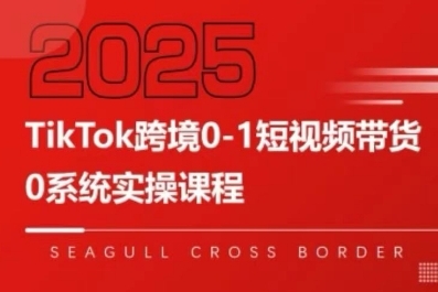 TikTok跨境0-1短视频带货，系统拆解TikTok跨境带货全链路，实现跨境可持续盈利-727网创