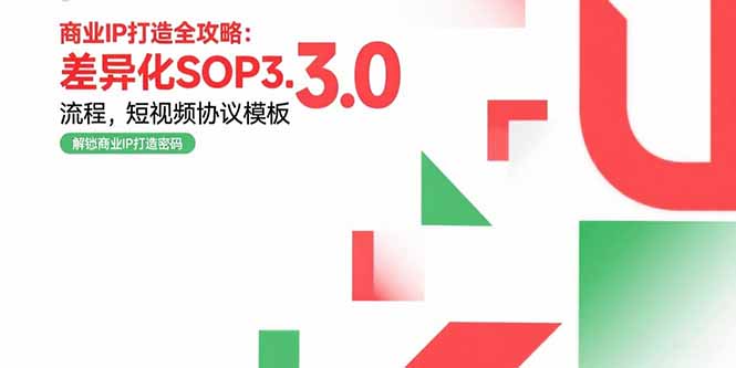 （15486期）商业IP打造全攻略：差异化SOP3.0流程，短视频协议模板，婚恋项目实战案例-727网创