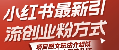 小红书最新引流创业粉方式，项目图文玩法介绍以及如何安全倒流私域-727网创