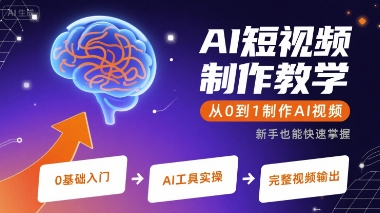AI短视频制作教学，从0到1制作AI视频-727网创