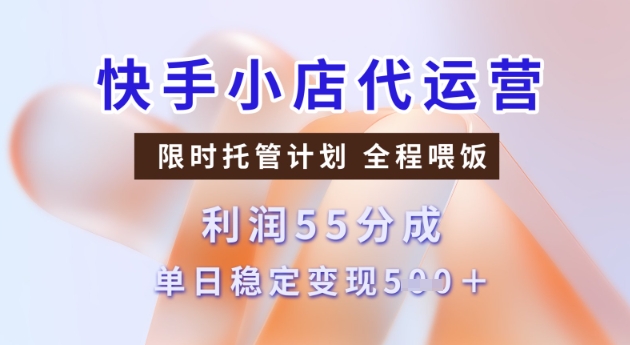 快手小店代运营3.0，模式新升级，收益55分，稳定单日5张【揭秘】-727网创