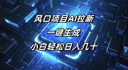 风口项目AI拉新，一键生成，小白轻松日入几十-727网创