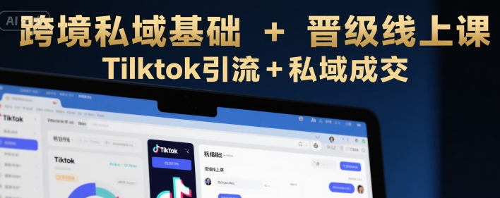 跨境私域基础+晋级线上课，Tilktok引流+私域成交-727网创