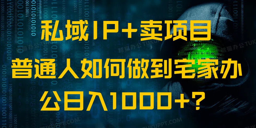 （14400期）私域IP+卖项目，普通人如何做到宅家办公实现日入1000+-727网创