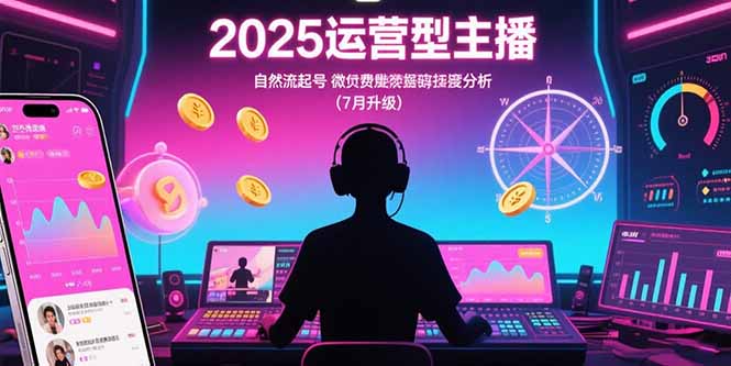 （15508期）2025运营型主播：自然流起号，微付费投放技巧，罗盘数据深度解析(7月更新)-727网创
