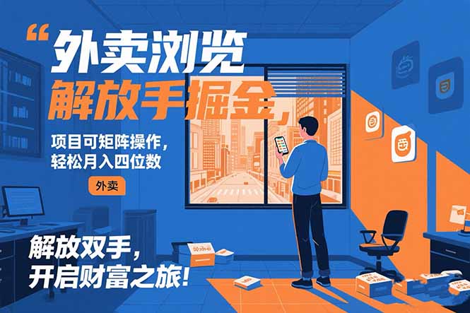 （15440期）外卖浏览掘金项目 可矩阵操作 轻松日入500+-727网创