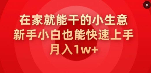 在家就能干的小生意，新手小白也能快速上手，月入1w-727网创