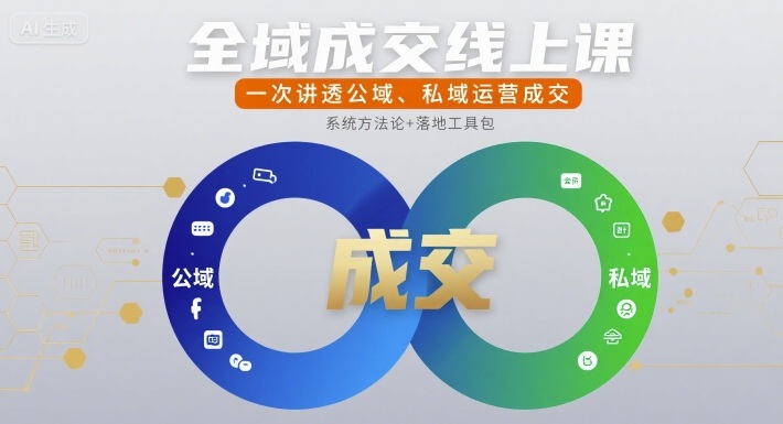 全域成交线上课，一次讲透公域、私域运营成交-727网创