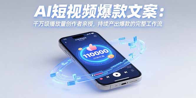 （15569期）AI短视频爆款文案：千万级播放量创作者亲授，持续产出爆款的完整工作流-727网创
