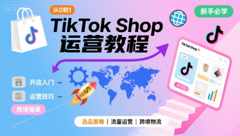 TikTok Shop从0到1运营教程，TikTok跨境电商新手必学课程-727网创