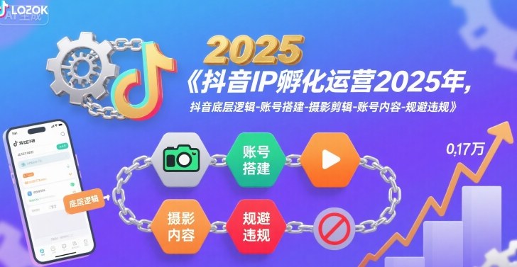 抖音IP孵化运营2025年，抖音底层逻辑-账号搭建-摄影剪辑-账号内容-规避违规-727网创