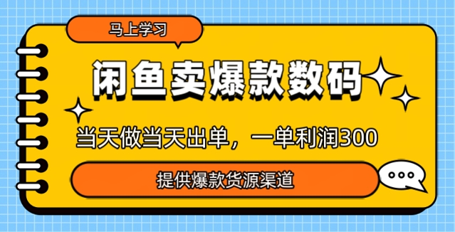 闲鱼卖爆款货源，当天做当天出单，一单利润3张-727网创