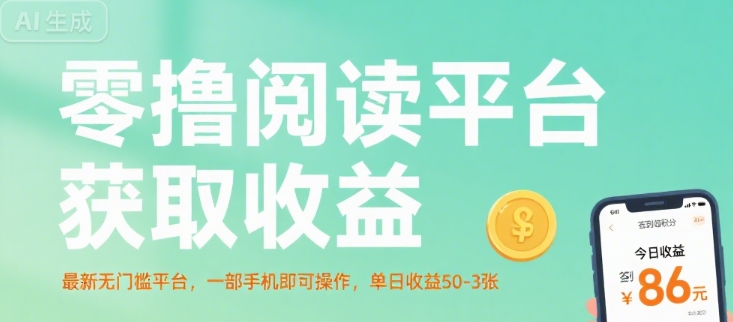 零撸阅读平台获取收益，最新无门槛平台，一部手机即可操作，单日收益50-3张【揭秘】-727网创