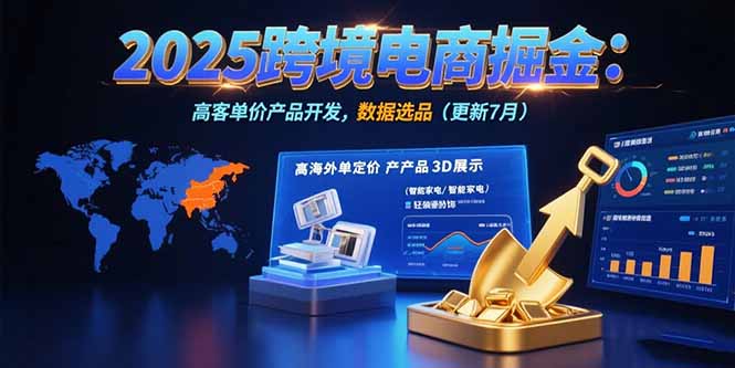 （15512期）2025跨境电商掘金：蓝海市场定位，高客单价产品开发，数据选品(更新7月)-727网创