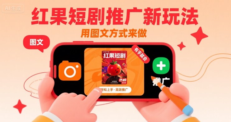 红果短剧推广新玩法，用图文方式来做，有手就会-727网创