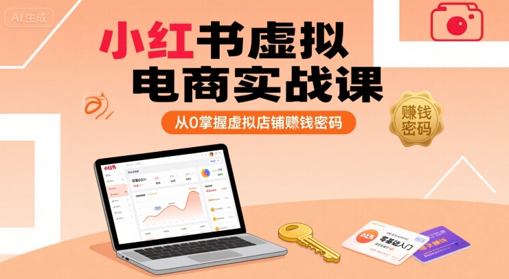 小红书虚拟电商实战课，从0掌握虚拟店铺賺钱密码-727网创