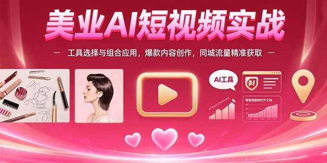 （15535期）美业AI短视频实战：工具选择与组合应用，爆款内容创作，同城流量精准获取-727网创