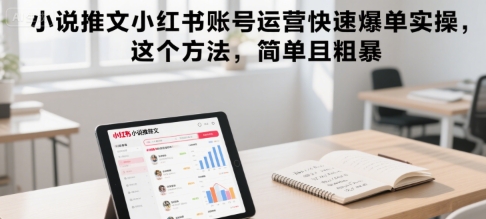 小说推文小红书账号运营快速爆单实操，这个方法，简单且粗暴-727网创