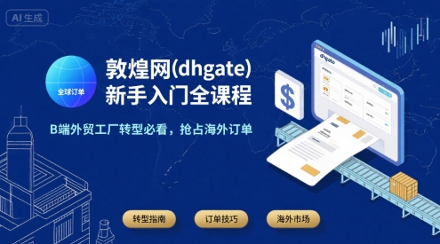 敦煌网(dhgate)新手入门全课程，B端外贸工厂转型必看，抢占海外订单-727网创