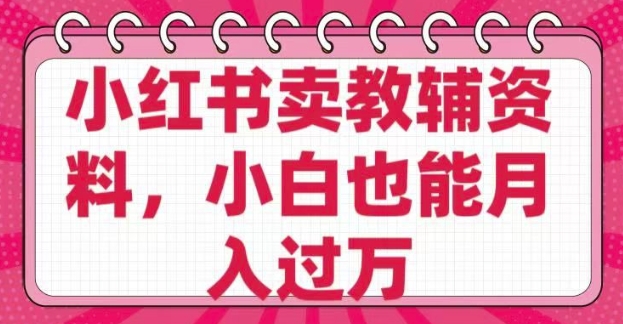 小红书卖教辅资料，0 成本，纯利润，售后成本极低，小白也能月入过W-727网创